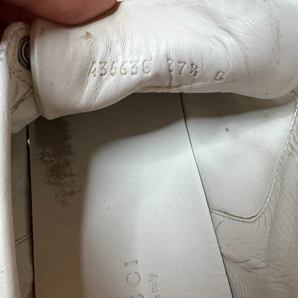 Gucci Ace Hearts Web Stripe Sneakers White Leather Low Top EU 37.5 US 7.5 - Picture 10 of 12